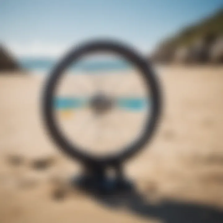 Wind condition indicators at a beach