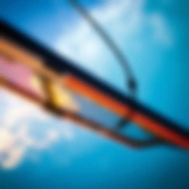 A close-up view of a powered surf foil showcasing its intricate design.