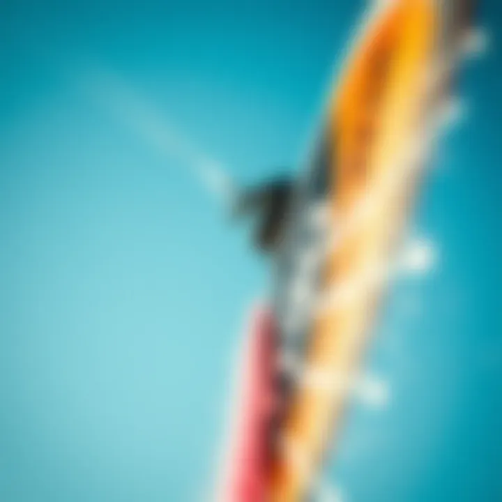 Catching the Aspen Breeze Close-up of a kiteboard catching the wind against a clear blue sky