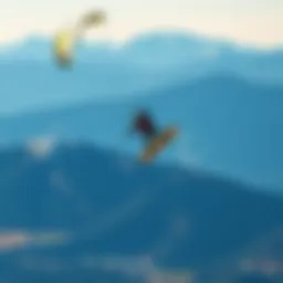 Kiteboarder soaring above the stunning landscape of Aspen