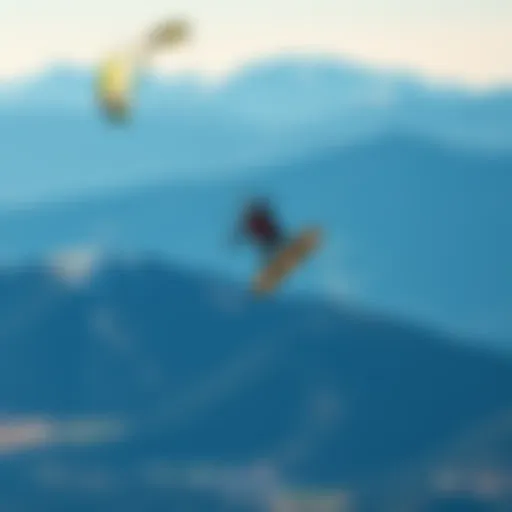 Kiteboarder soaring above the stunning landscape of Aspen