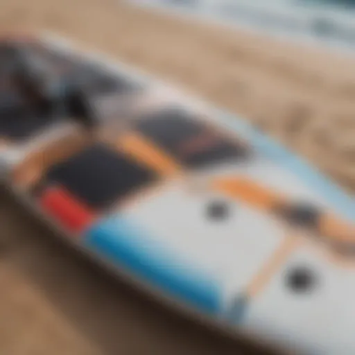 Close-up of an Axis Kiteboard showcasing innovative design features