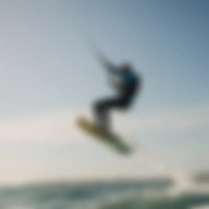 Kiteboarder executing a jump with an Axis Kiteboard