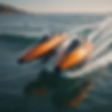 Integration of Batteries in Hydrofoil Design Detailed close-up of a battery integrated into hydrofoil technology
