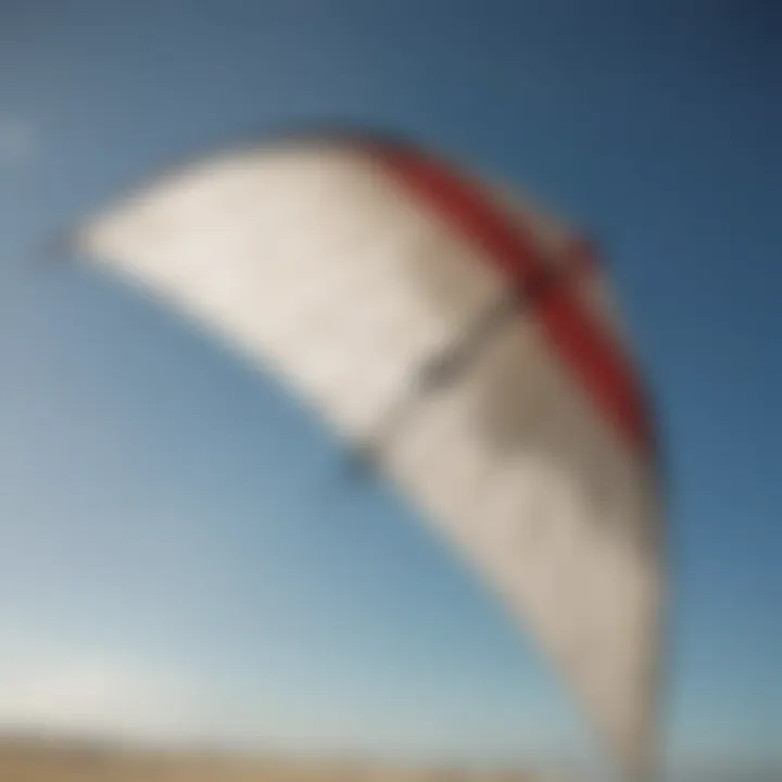 Close-up of a blank kite showcasing its unique fabric and design features