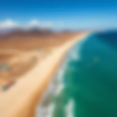 Aerial view showcasing the unique landscape and wind conditions ideal for kiteboarding.