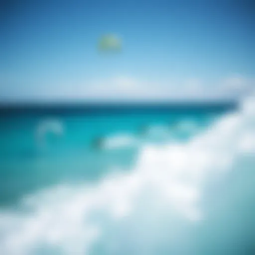 Kiteboarders in Action on Boavista Stunning view of kiteboarders gliding across the turquoise waters of Boavista.