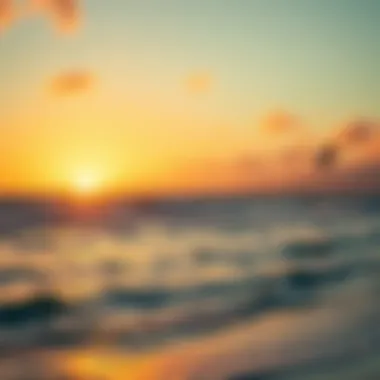 A vibrant sunset casting golden hues over the serene beaches of Boavista.