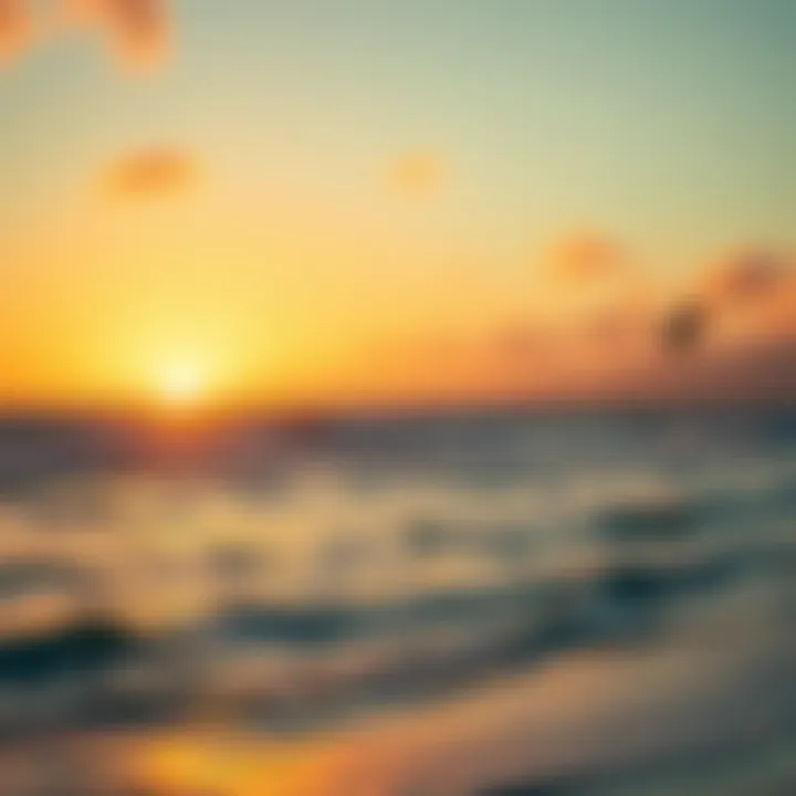 A vibrant sunset casting golden hues over the serene beaches of Boavista.