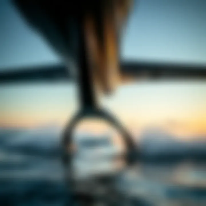 Close-up view of hydrofoil technology showcasing design elements