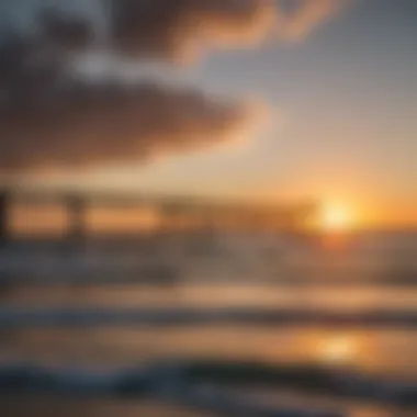 A vibrant sunset backdrop for kiteboarders at Clearwater Pier