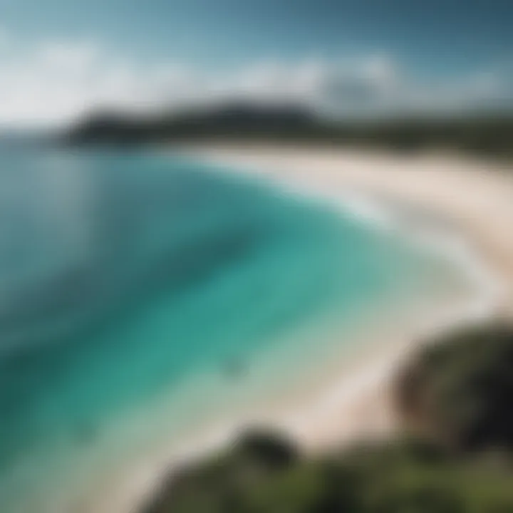 A panoramic view of a pristine beach in Kenya with turquoise waters