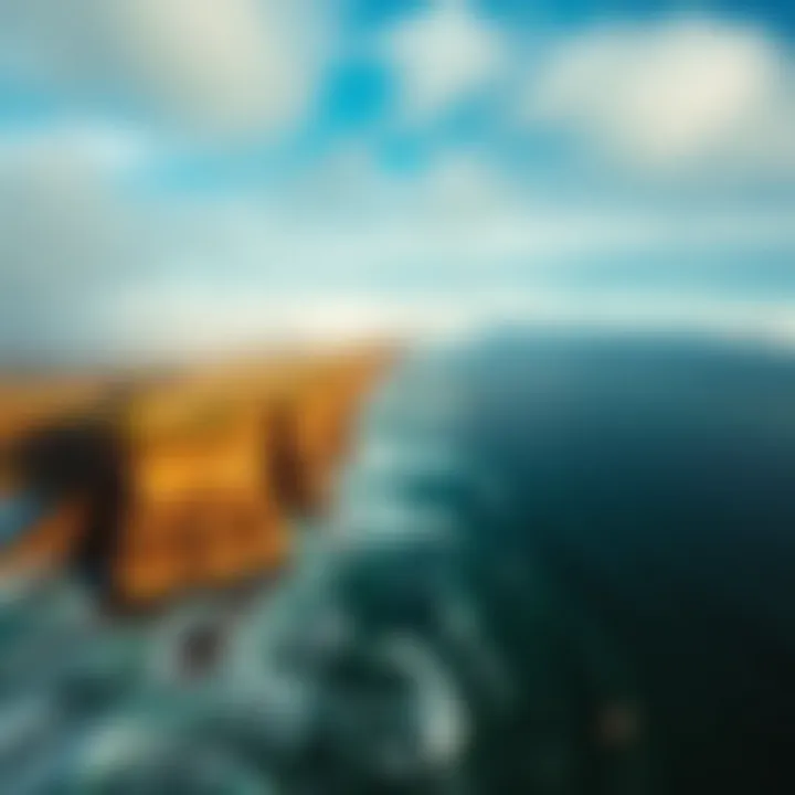 A stunning aerial view of Cold Hawaii's coastline showcasing wave action