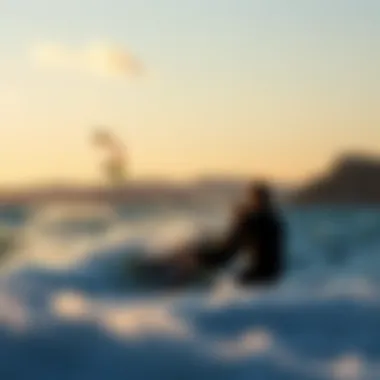 Kiteboarders in action against the backdrop of Cold Hawaii's unique landscapes