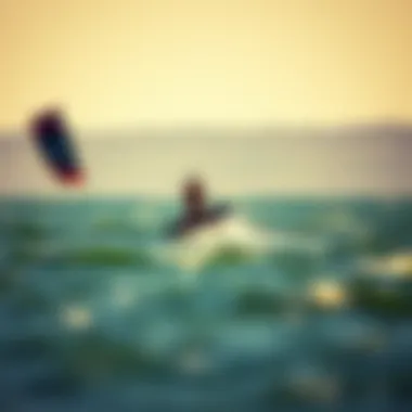 Thrilling Kiteboarding Experience Kiteboarders enjoying the thrill of flying custom kites over water