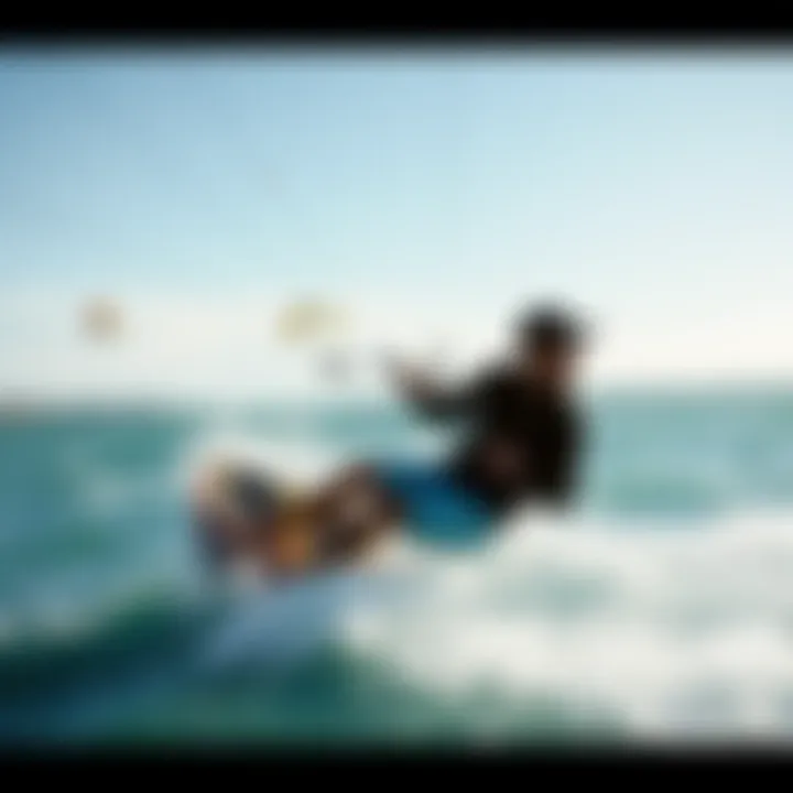 Kiteboarding enthusiast using the Click Bar during a session