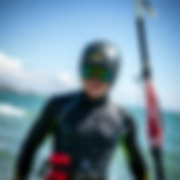Kiteboarder selecting the perfect fit for optimal performance