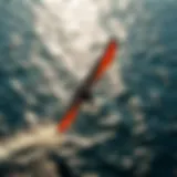 An elegant e foil gliding over shimmering water