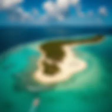 Aerial View of Cat Cay An aerial view of Cat Cay showcasing the kiteboarding spots