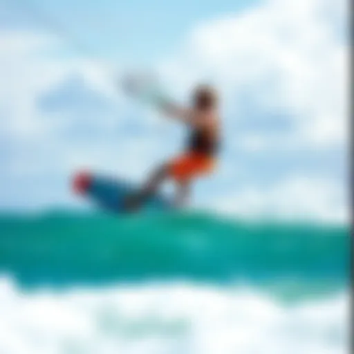 Kiteboarding at Cat Cay A stunning kiteboarder riding the waves at Cat Cay