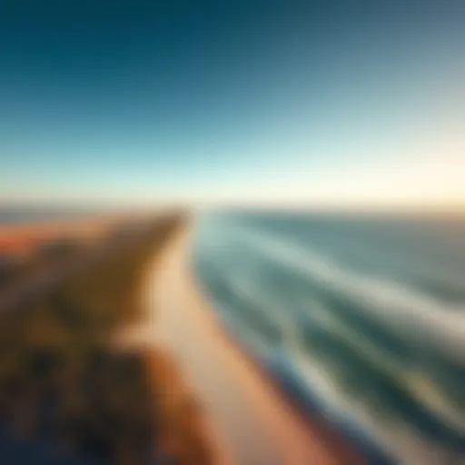 Aerial view of the stunning coastline of Florida's Panhandle, showcasing crystal-clear waters and sandy beaches.