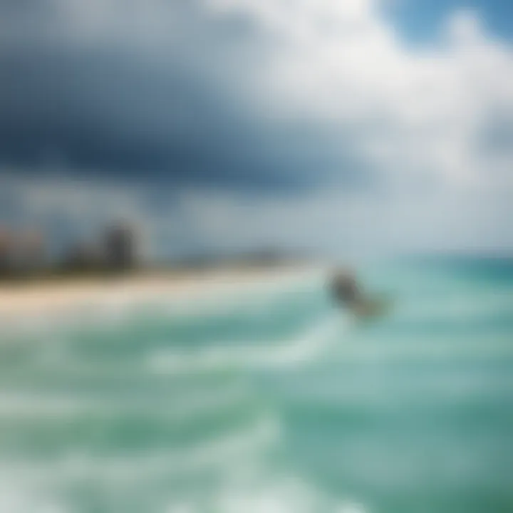 Scenic view of Fort Lauderdale's coastline, highlighting the ideal weather conditions for kiteboarding.