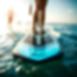 A close-up view of a freedom foil board showcasing its sleek design and innovative technology.