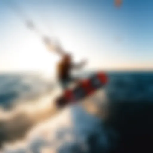 Dynamic kitesurfing action captured from a GoPro mount