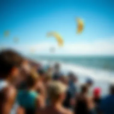 Community Kiteboarding Event at Grand Haven Community gathering for kiteboarding event in Grand Haven