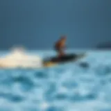 Hydrofoil paddle board gliding above the water surface