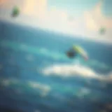 Dynamic flight of an inflatable kite wing over a vibrant ocean