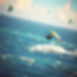 Dynamic flight of an inflatable kite wing over a vibrant ocean