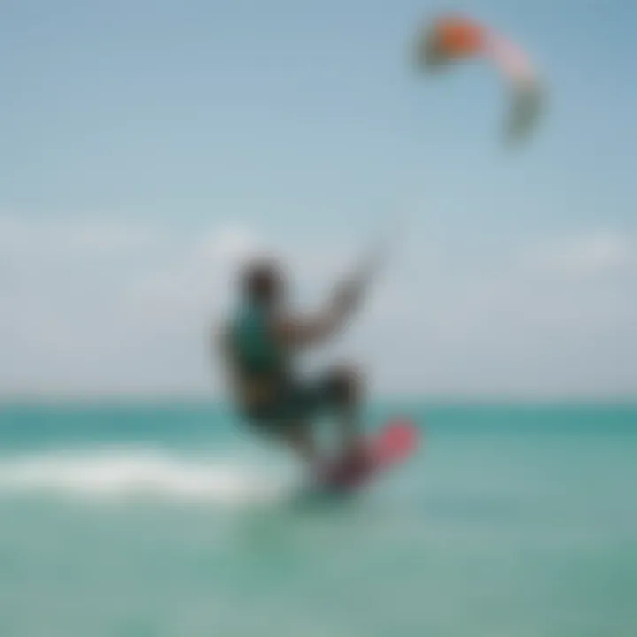 Kiteboarders gliding over the turquoise waters of Jericoacoara, showcasing the vibrant kite colors