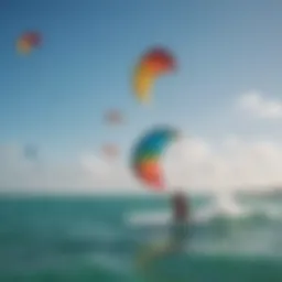 Vibrant kites soaring above crystal-clear waters of Key Biscayne