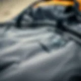 Close-up view of a durable kite bag showcasing its sturdy material