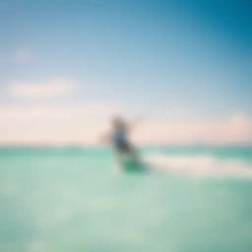 Kite surfing over crystal clear waters in the Florida Keys