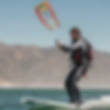 Instructor demonstrating kite control techniques