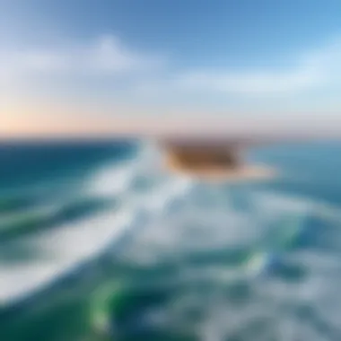 Aerial View of Tulum Coastline An aerial view of the Tulum coastline highlighting perfect kite surfing conditions