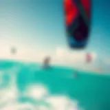 A stunning view of kite surfers gliding over turquoise waters in Tulum