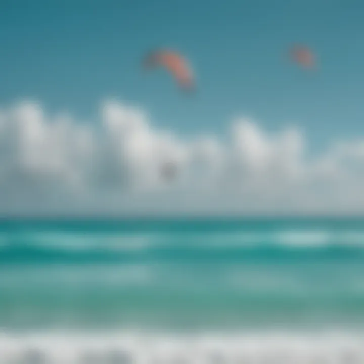 A stunning view of kite surfers gliding over turquoise waters in Puerto Rico.