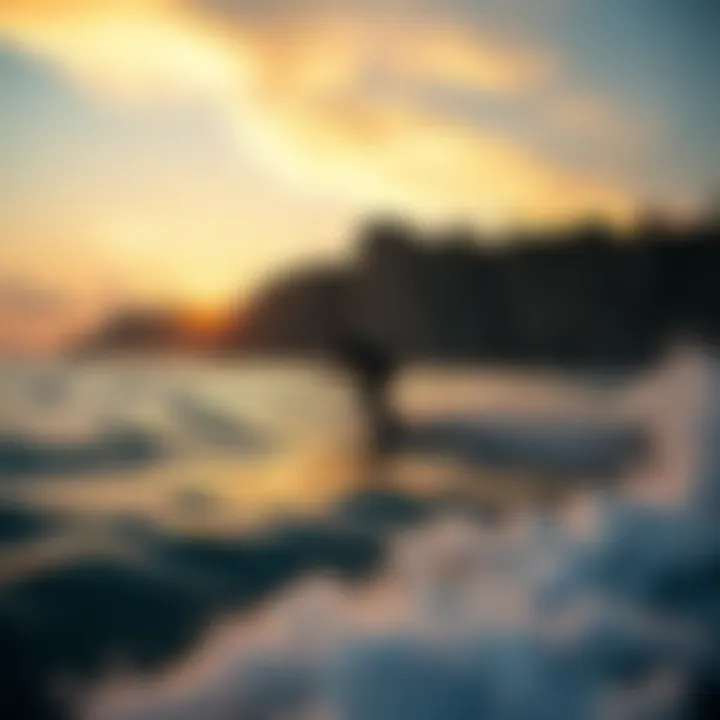 Breathtaking kiteboarding destination at sunset