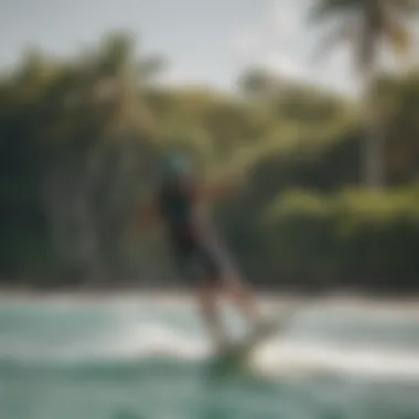 Stunning kiteboarding scene on a Dominican beach