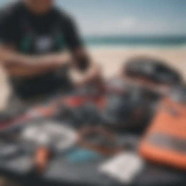 Maintenance tools and gear for kiteboarding