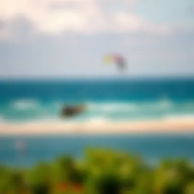 Kitesurfing Beach Landscape Scenic view of kitesurfing beach in Puerto Rico