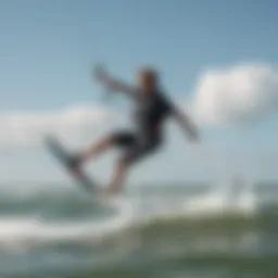 Kitesurfing Instructor Demonstrating Techniques