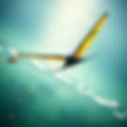 A kitewing soaring over azure waters, showcasing its aerodynamic design