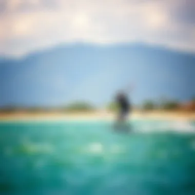 Scenic light wind kiteboarding destination