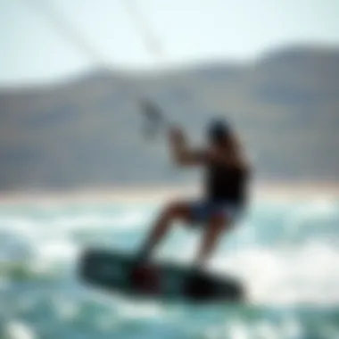 A kiteboarder harnessing the wind with precision