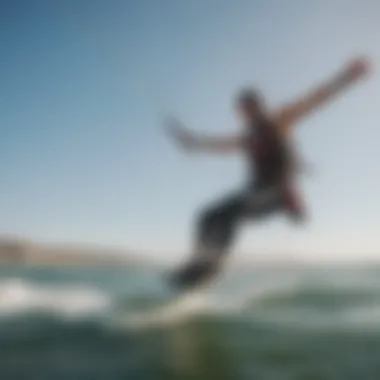 Kiteboarder gliding over the vibrant waters of Mancora