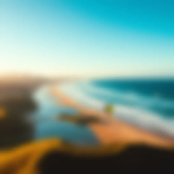 Aerial view of Mokuleia's shoreline and kiteboarding spots